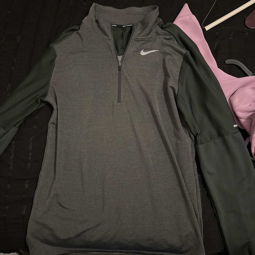 Nike Dark Gray and Black Quarter-Zip Pullover
